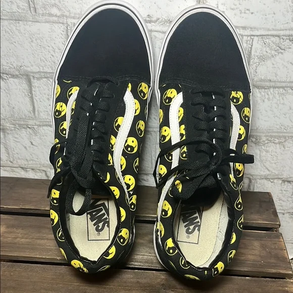 Vans Old Skool Daze Later Sappy Face Black and Yellow Ying Yang Sneakers - Picture 9 of 12